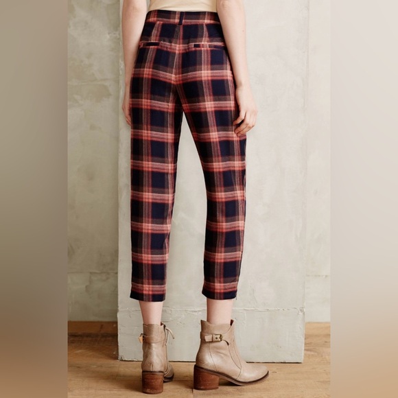 Cartonnier + Anthropologie Tartan Cropped Ankle Zip Pants - Picture 4 of 9